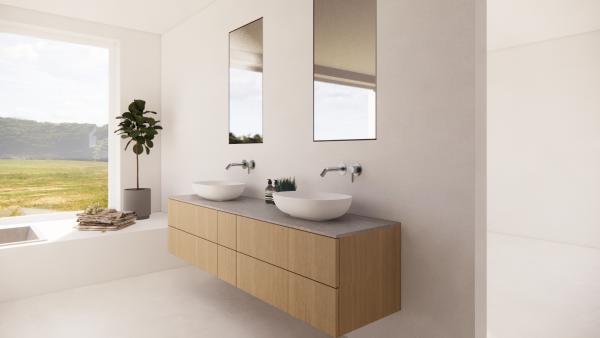 Bad mit ovalen Aufsatzwaschbecken - 520 x 355 mm