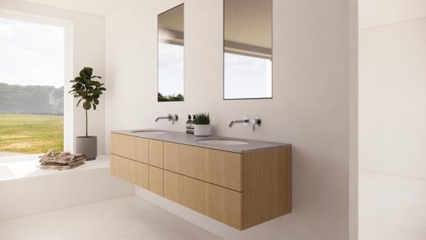 Bad mit ovalen Unterbauwaschbecken - 465 x 371 mm