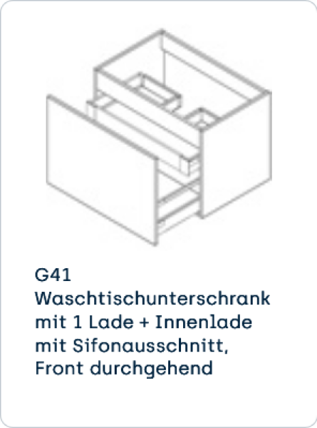 G41 eine Schublade + Innenlade mit Sifonausschnitt